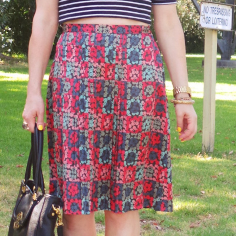 Marc Jacobs Floral, Silk, Pleated Women's Skirt
